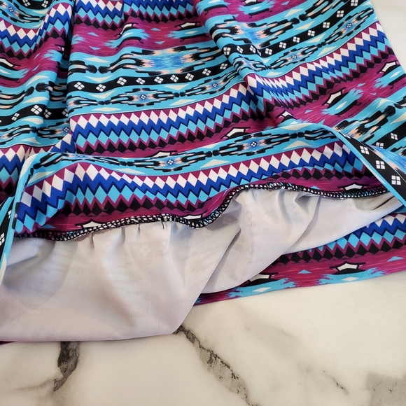 Multi-Colored Print Swim Halter Top size 3XL - Picture 11 of 13